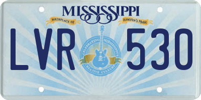MS license plate LVR530