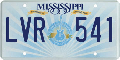 MS license plate LVR541