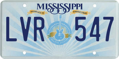 MS license plate LVR547