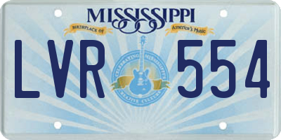 MS license plate LVR554