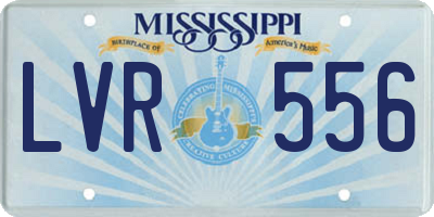 MS license plate LVR556
