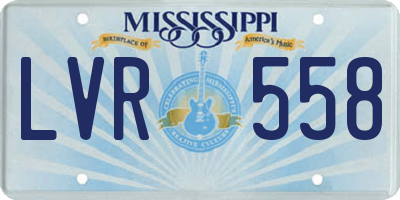 MS license plate LVR558