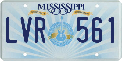 MS license plate LVR561