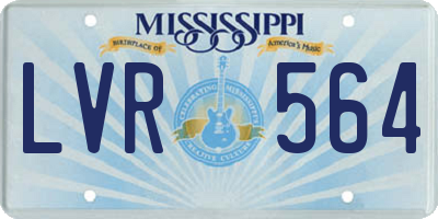 MS license plate LVR564