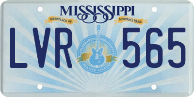 MS license plate LVR565