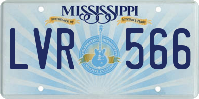 MS license plate LVR566