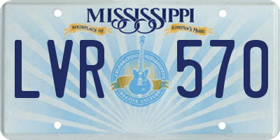 MS license plate LVR570