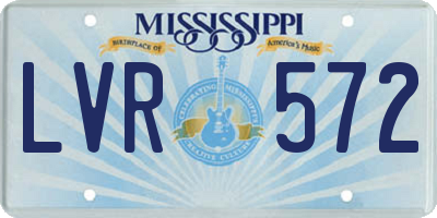 MS license plate LVR572