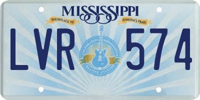 MS license plate LVR574