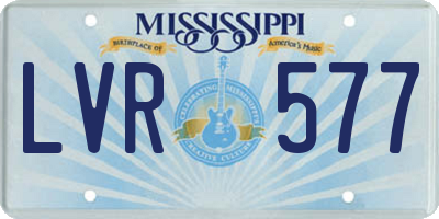 MS license plate LVR577