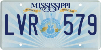 MS license plate LVR579