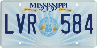 MS license plate LVR584