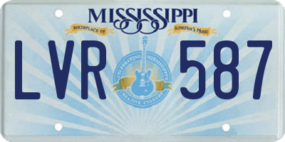 MS license plate LVR587