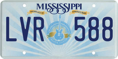 MS license plate LVR588
