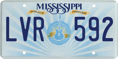 MS license plate LVR592
