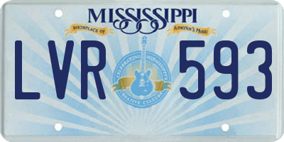 MS license plate LVR593