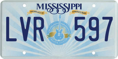 MS license plate LVR597