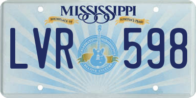 MS license plate LVR598