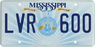 MS license plate LVR600