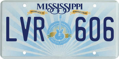 MS license plate LVR606
