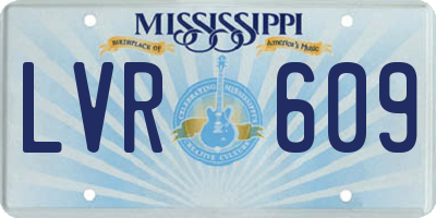 MS license plate LVR609