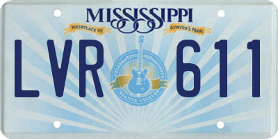 MS license plate LVR611