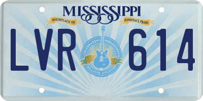 MS license plate LVR614