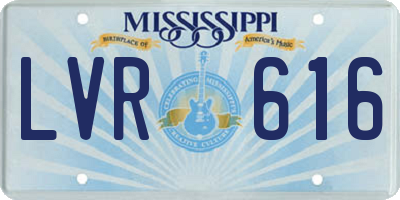 MS license plate LVR616