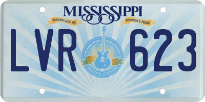 MS license plate LVR623