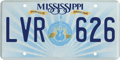 MS license plate LVR626