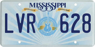 MS license plate LVR628