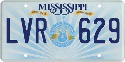 MS license plate LVR629