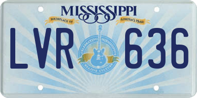 MS license plate LVR636