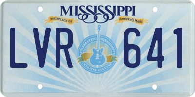 MS license plate LVR641