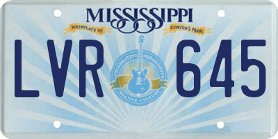 MS license plate LVR645