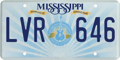 MS license plate LVR646