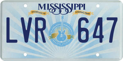 MS license plate LVR647