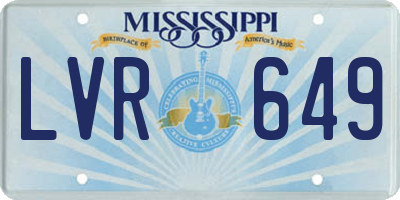 MS license plate LVR649