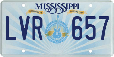 MS license plate LVR657