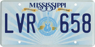 MS license plate LVR658