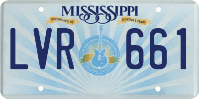 MS license plate LVR661
