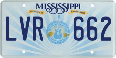 MS license plate LVR662