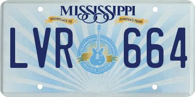 MS license plate LVR664