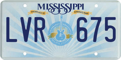 MS license plate LVR675