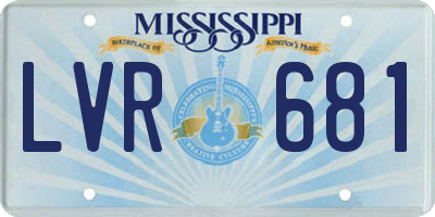 MS license plate LVR681