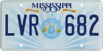 MS license plate LVR682