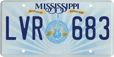 MS license plate LVR683