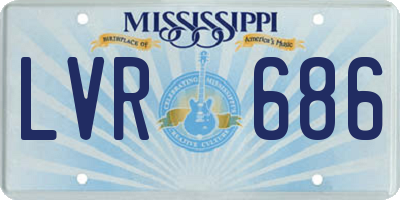 MS license plate LVR686