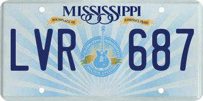 MS license plate LVR687