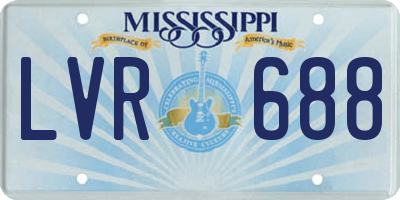 MS license plate LVR688